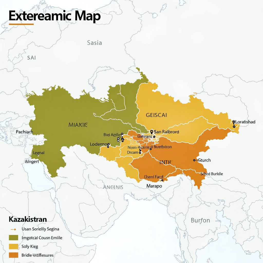 Экономическая карта Казахстана